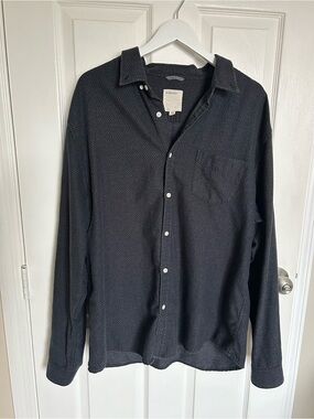 Life After Denim Men's Dark Charcoal Textured Button-Down Shirt